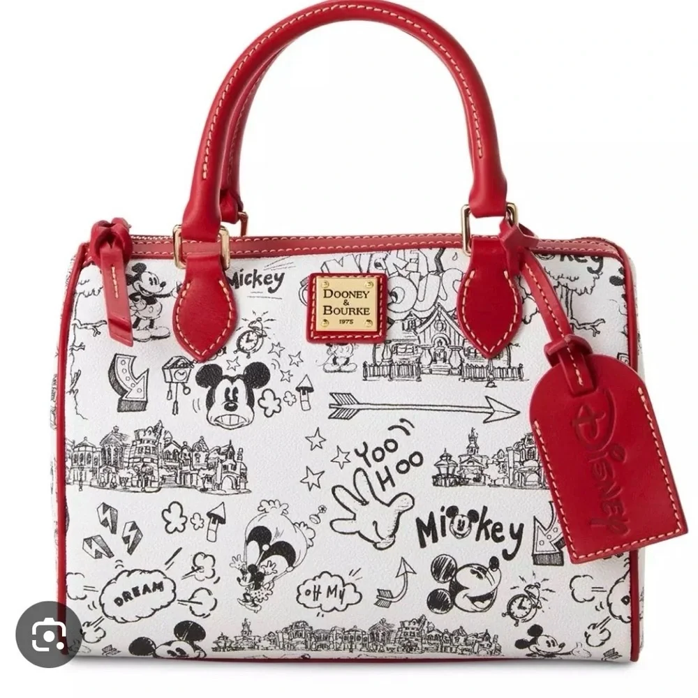 Dooney & Burke Disney Satchel Purse Red and White - Picture 1 of 5